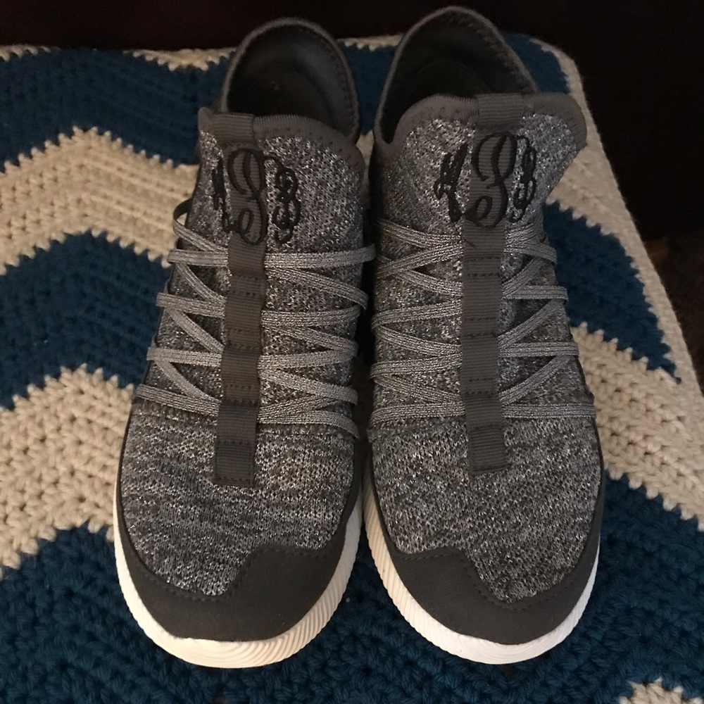 Slip on monogrammed tennis shoes